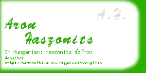 aron haszonits business card